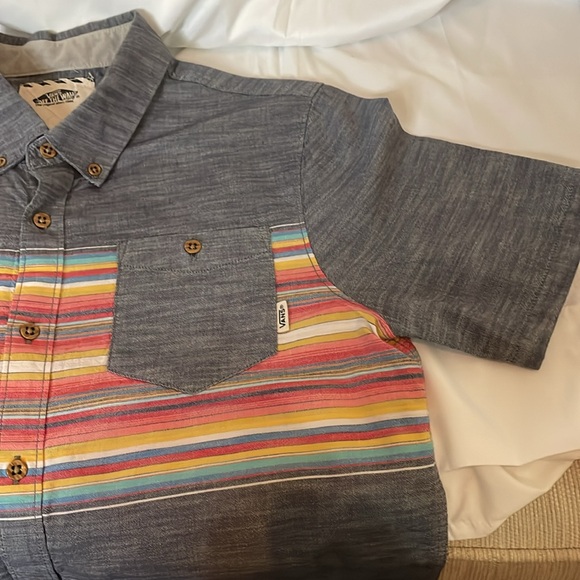 Vans Small Men's Gray Rainbow Stripe Southwestern Shirt, Van Doren Series - Picture 4 of 7